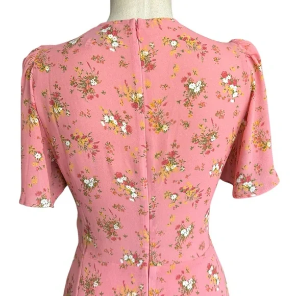 New Reformation Mya Mini Dress in Rosato Pink - Picture 11 of 12